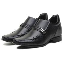 Sapato Rafarillo Linha Alth Social Masculino Couro Salto Embutido 7cm Elastico Elegante Casamento