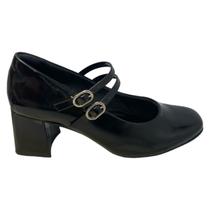 Sapato Ramarim Boneca Fivela Salto Grosso Feminino