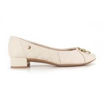 Sapato Salto Bloco Baixo Campesí Feminino Off-White