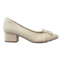 Sapato Salto Bloco Feminino Modare 7340.133 Creme