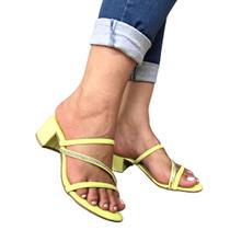 Sapato Salto Grosso Alto Moda Elástico Tratorada Promo