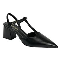 Sapato Santinelli Slingback Salto Bloco 1636-002 Preto Sapato Santinelli Slingback Salto Bloco 1636-002 Preto