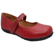 Sapato Sapatilha Boneca Fechado Confort Vermelho - PariShoes