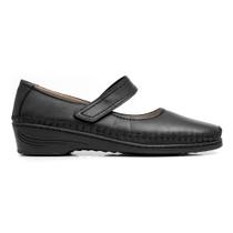 Sapato Sapatilha Feminin Couro Preto Conforto Ortopédico Sapato Sapatilha Feminin Couro Preto Conforto Ortopédico