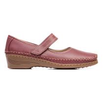 Sapato Sapatilha Feminin Couro Vinho Conforto Ortopédico Sapato Sapatilha Feminin Couro Vinho Conforto Ortopédico