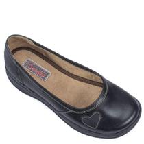 Sapato Sapatilha Feminina Bico redondo Conforto Em Couro Dia a Dia