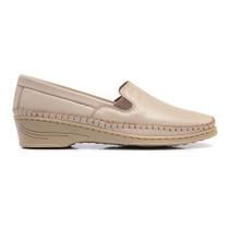 Sapato Sapatilha Mocassim Feminino Couro Branco Ortopédico
