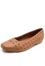 Sapato Sapatilha Usaflex em Couro AA1503 Feminino-Camel