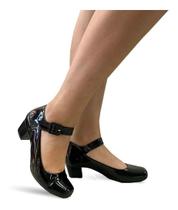 Sapato Sarah Calçados Feminino Confortavel Salto Baixo Grosso