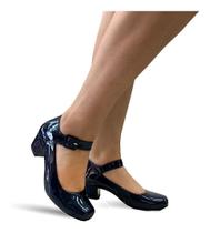 Sapato Sarah Calçados Feminino Confortavel Salto Baixo Grosso