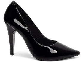 Sapato Scarpin Alto Elegante Verniz Arrasadora Preto Salto Fino Sapato Scarpin Alto Elegante Verniz Arrasadora Preto Salto Fino