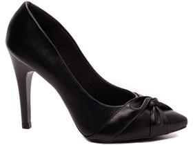 Sapato Scarpin Bico Fino Preto Salto Elegante - 9200-113A