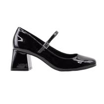 Sapato scarpin boneca verniz preto salto grosso médio via marte 067-002-01 Sapato scarpin boneca verniz preto salto grosso médio via marte 067-002-01