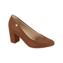 Sapato Scarpin Casual Feminino Salto Bloco Médio Modare Marrom