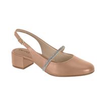 Sapato Scarpin Fem Beira Rio Salto Baixo Bico Redondo Strass
