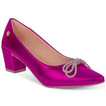 Sapato Scarpin Feminino Brilho Metalizado Bico Fino Salto Alto Bloco Quadrado2.24 Sapato Scarpin Feminino Brilho Metalizado Bico Fino Salto Alto Bloco Quadrado2.24