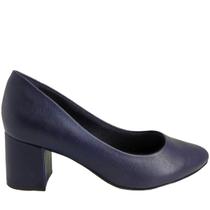 Sapato Scarpin Feminino Casual Salto Bloco Médio Bico Redondo Comfortflex 2354401