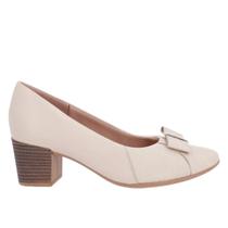 Sapato Scarpin Feminino Confort Em Couro Usaflex - Bege