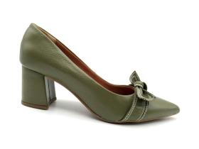 Sapato Scarpin Feminino de Couro Marlinês 6275 Musgo Sapato Scarpin Feminino de Couro Marlinês 6275 Musgo