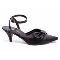 Sapato Scarpin Feminino Preto Salto Fino 6cm 690A