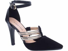 Sapato Scarpin Feminino Preto Salto Fino 9cm 66082B