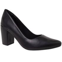 Sapato Scarpin Feminino Salto Alto Bloco Grosso Social Casual Via Angel 7701 Sapato Scarpin Feminino Salto Alto Bloco Grosso Social Casual Via Angel 7701