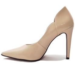 Sapato Scarpin Feminino Salto Alto Verniz Nude Dom Amazona Cód 31