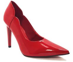 Sapato Scarpin Feminino Salto Alto Verniz Vermelho 33 ao 43 Dom Amazona Cód 31