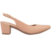 Sapato Scarpin Feminino Salto Baixo Aberto Atrás Slingback Confortavel Via Angel 78.01