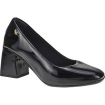 Sapato Scarpin Feminino Salto Bloco Bico Quadrado Verniz