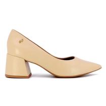 Sapato Scarpin Feminino Salto Grosso Baixo Bico Fino Usaflex Anatomico