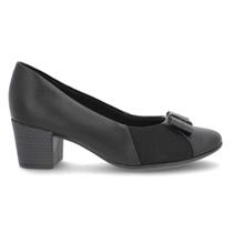 Sapato Scarpin Feminino Salto Grosso Baixo Bloco Preto Anatomico Macio