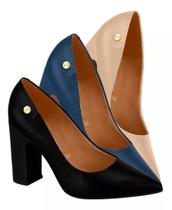 Sapato Scarpin Feminino Salto Grosso Color Vizzano 1285.400