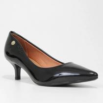 Sapato Scarpin Feminino Social Bico Fino Salto Medio Verniz Vizzano 1122.828