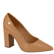 Sapato Scarpin Feminino Vizzano Salto Grosso Alto 1285.400 - Camel Pelica - 37