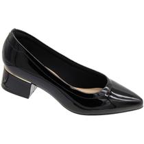 Sapato Scarpin Modare Ultraconforto Verniz Premium Salto Bloco Grosso Bico Fino Feminino Sapato Scarpin Modare Ultraconforto Verniz Premium Salto Bloco Grosso Bico Fino Feminino