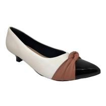 Sapato Scarpin Piccadilly Salto Médio 740017 Feminino-Off White