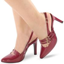 Sapato Scarpin Re&Ton Slingback Salto Médio Feminino SC12