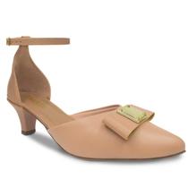 Sapato Scarpin Salomé Feminino Laço ABS Salto Baixo Fino Confortável R2.31