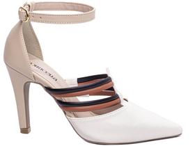 Sapato Scarpin Salto Alto Branco Bege Preto Caramelo