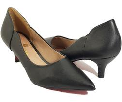 Sapato Scarpin Salto Baixo Dom Amazona Preto Cód170