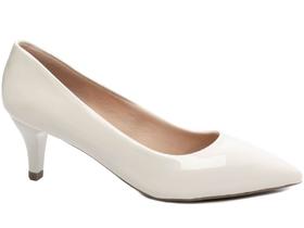 Sapato Scarpin Salto Baixo Fino Off White Branco Torricella