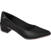 Sapato Scarpin Salto Baixo Grosso Social Conforto Bico Fino