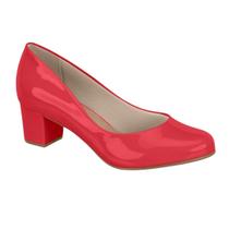 Sapato Scarpin Salto Baixo Social Beira Rio Conforto 4777409 Cor:Vermelho VernizTamanho:40