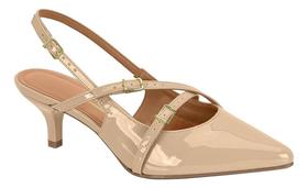 Sapato Scarpin Salto Fino Baixo Mule Slingback Vizzano Tiras