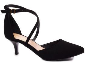 Sapato Scarpin Salto Fino Baixo Numeração Especial Grande Preto Arrasadora