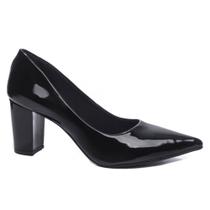 Sapato Scarpin Salto Grosso 8,5cm Preto 8000-02G_AR