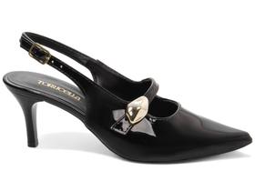 Sapato Scarpin Salto Médio Alto Bico Fino Feminino 6cm