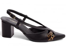 Sapato Scarpin Salto Médio Baixo Grosso Bico Fino Social Feminino 6 cm EMILY ONLINE