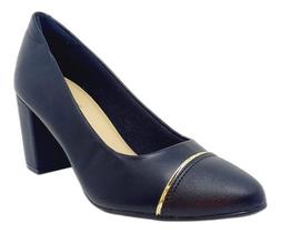 Sapato Scarpin Secretária Modare Salto Bloco Bico Redondo
